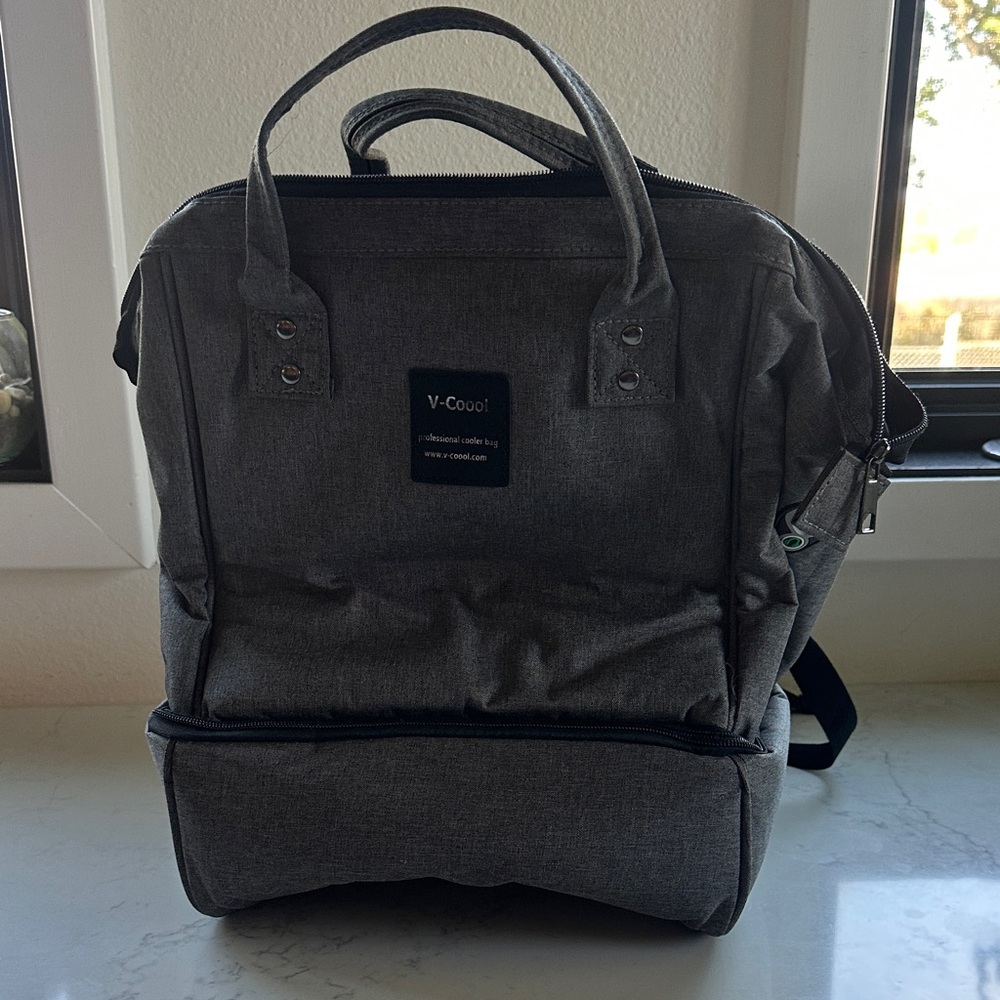 Gray Cooler Backpack / Breast pump bag